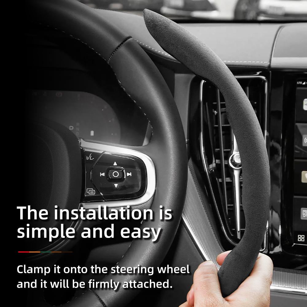 Suitable for Volvo Anti-Slip Buckle Segmented Suede Steering Wheel Cover Suitable for V40 V70 S60 C30 S40 S90 Xc90 Xc70 Xc Vnr