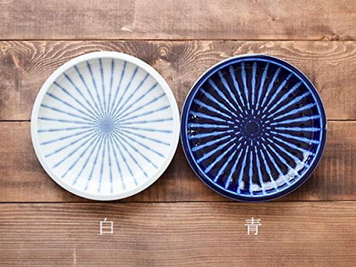 Tableware East Large Blue Japanese Platter, Grass, 25cm, White, Tableware, Ih-003-02
