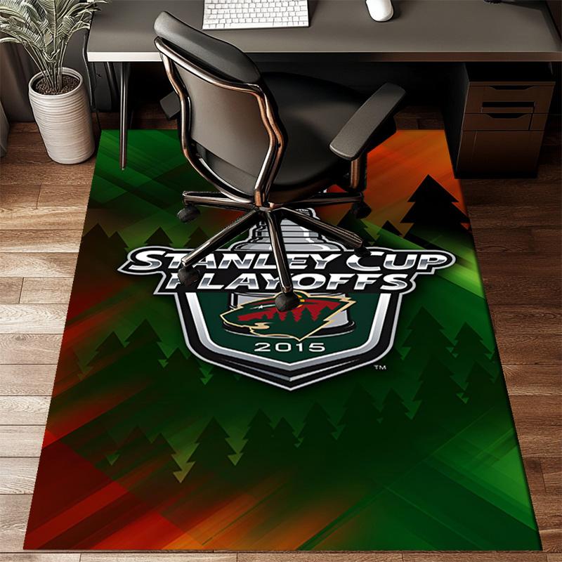 Minnesota Hockey Team Floor Mat for Living Room, Game Rooms, Office, Bedroom, Office Floor Mat Playful Design, Christmas Fan Gifts