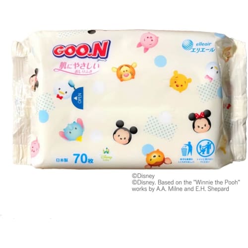 Goo.n Baby Wipes Refill: Skin-Friendly Tap Rich Baby Wipes, 1680 Wipes (70 Wipes X 24 Packs), Case Sold, Disney Design