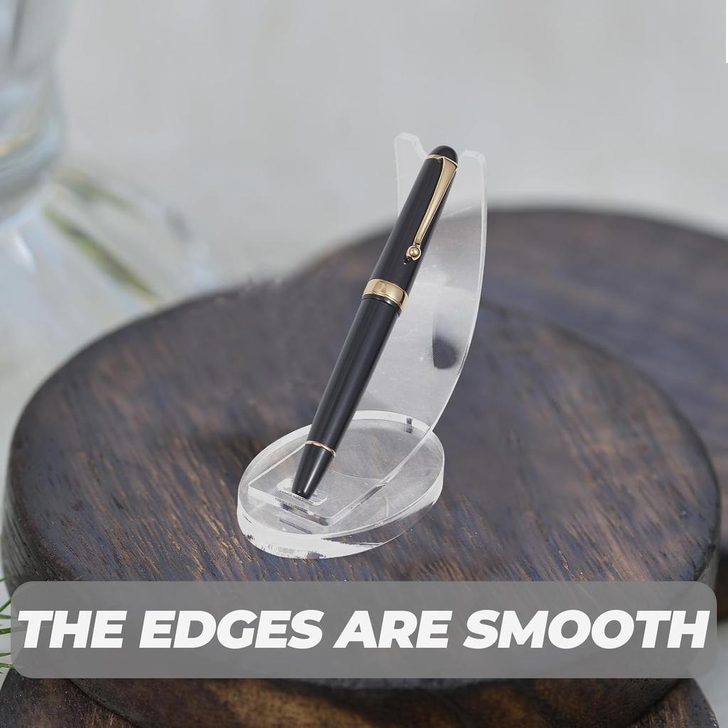 2 Pieces Acrylic Electronic Pen Holder - Single Pencil Pen Display Stand - Fountain Pen Ballpoint Pen Display Rack Makeup Brush Holder for Desk Home