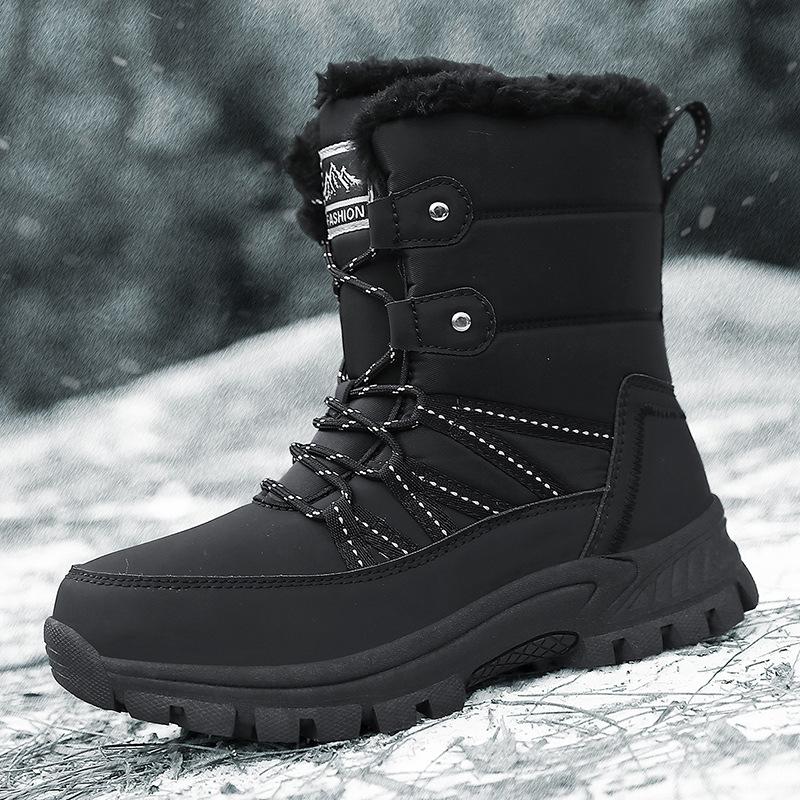 Winter women's high-top snow boots plush warm cotton shoes wear-resistant sports outdoor high-top large-size casual cotton shoes
