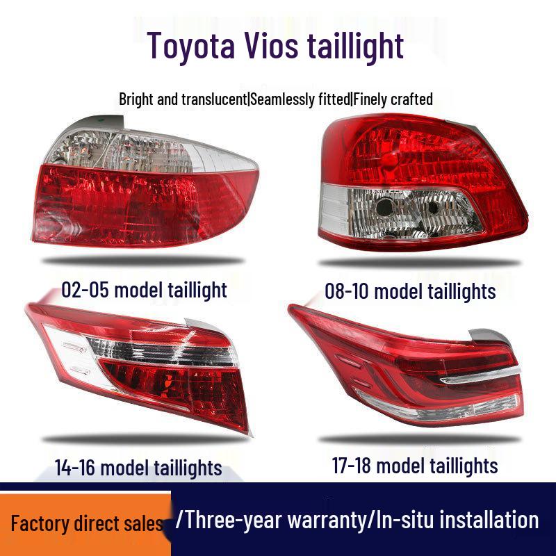 Taillight Lens Housing Assembly for 2002-2018 Toyota Vios - Left/Right Rear Brake Lights