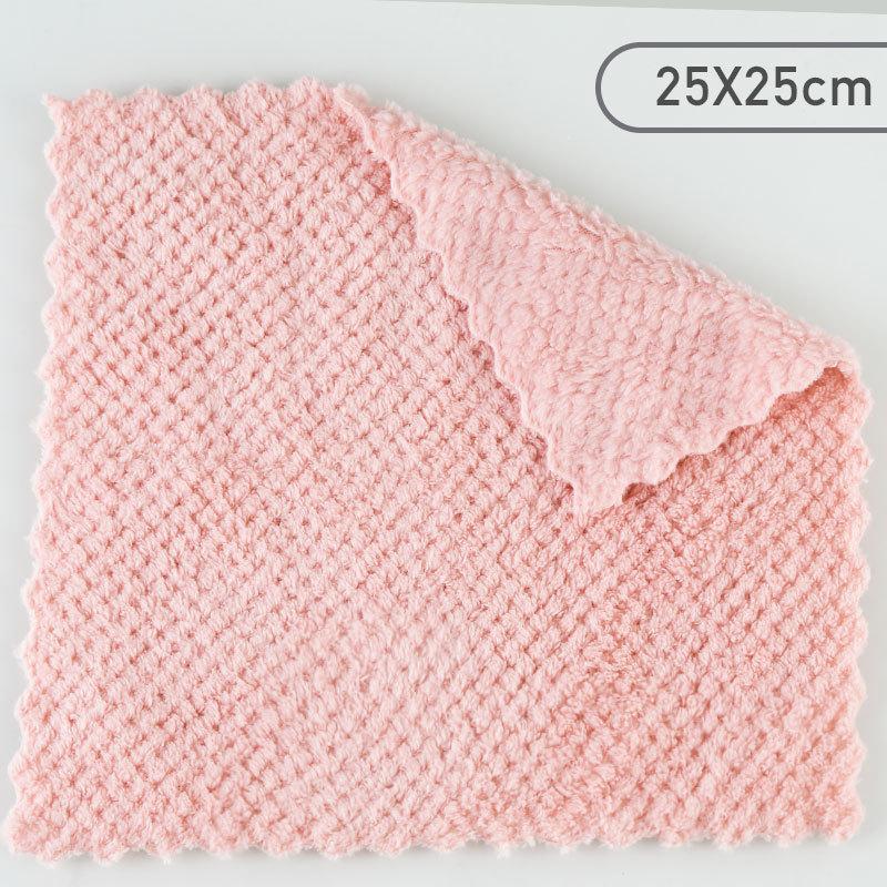 

Коралловый флис Тиковое полотенце для посуды Бытовое кухонное полотенце для посуды Водопоглощающее и не линяющее полотенце для посуды Бытовая чистящая губка 1pc светло-розовый