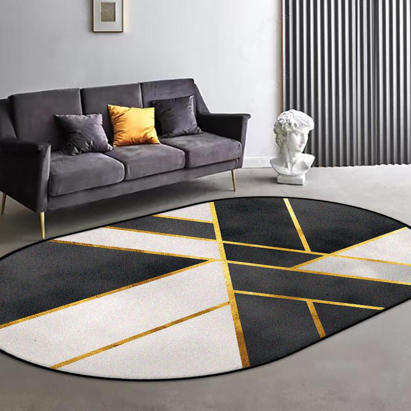 Nordic Geometric Oval CARPET LIVE ROOM Luxury Home Decoration Bedroom Large Area Oval Rugs Washable Antiskid Floor Mats Lounge