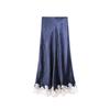 Interpret Beauty Elegant French Satin Midi Skirt for Women - Spring 2025 Collection C3582