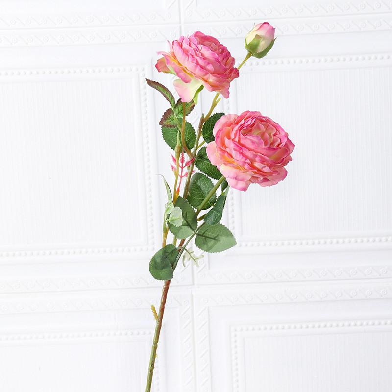 Style Artificial European Peony Rose Silk Flower For Props Wedding