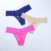 Sheer Women Lace Flower Briefs Mid Waist Floral Underpants Fashion Lace Thong Panties  Underwear