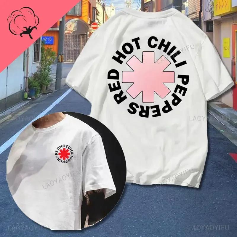 Camiseta para Hombre Red Hot Chili Peppers Estampada Camisetas de Algodón de Dibujos Animados para Hombre Moda de Verano Camisetas de Manga Corta Camiseta Hipster Harajuku