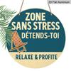 2D Flat, 1pc Suitable for Decorating Stress-Free Zone Sign - 7.87" Vintage Round Aluminum Wall Plaque with "Relax and Enjoy Life" Quote