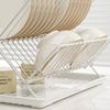 2 Tier Countertop Dish Drainer Non-slip Kitchen Tableware Holder Plate Drying Shelf  Home
