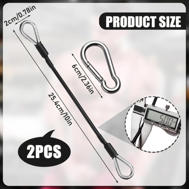 2Pcs Heavy Duty Pulley Cable Fitness Extension Rope Replacement Gym Cable with Carabiner for Home Gym Machine Accessory