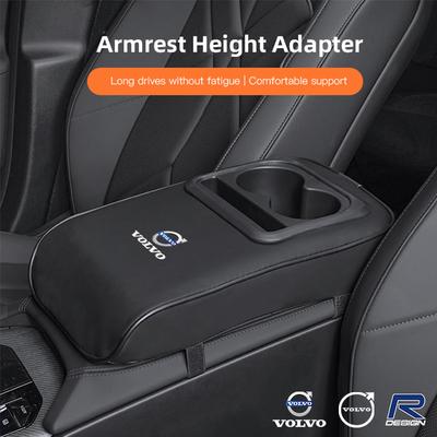Car Armrest Box Cushion Leather Soft Pad With Cup Holder For Rdesign XC90 XC40 XC60 V60 V70 V90 V40 EC40 EX40 S80 S60 S90