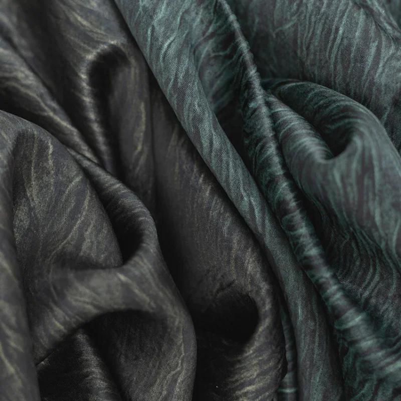50x145cm Acetate Wrinkle Fabric Dark Green Pleated Fabric Cheongsam Slip Dress Apparel Designer Diy Sewing Wholesale Fabrics