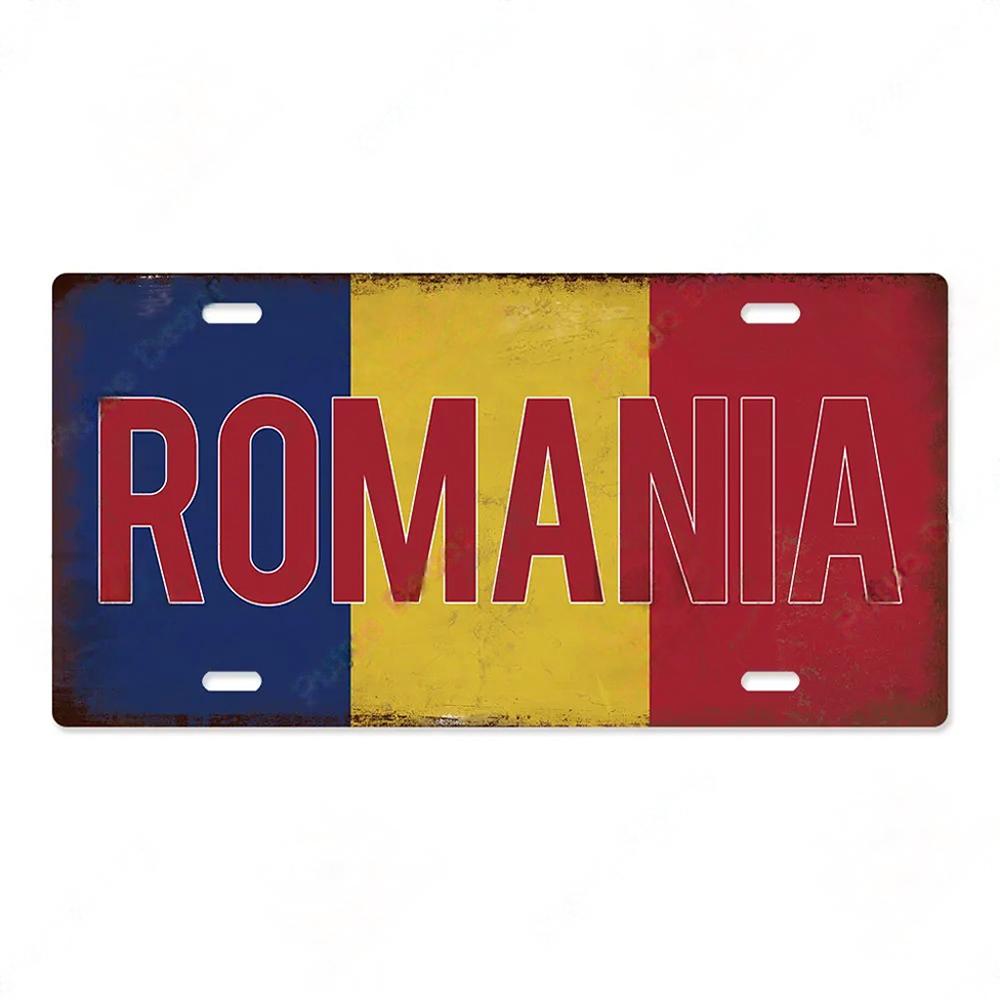 FJ Country National Flag Metal TinSigns Decor License Plate Plaque Metal Vintage Home Wall Decoration for Bar Pub Man Cave