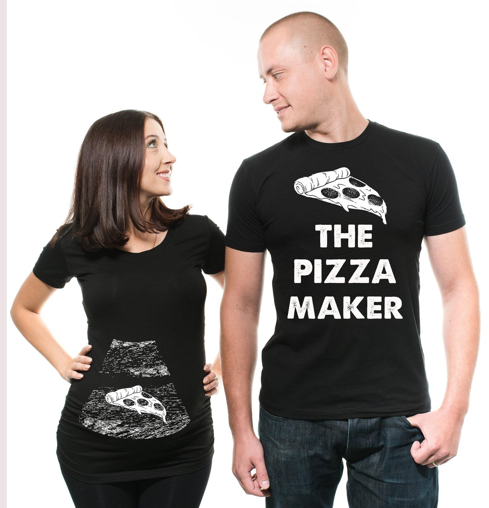 Ultrasound Pizza Maternity Shirt: Funny Pregnancy Couple T-Shirts 3XL