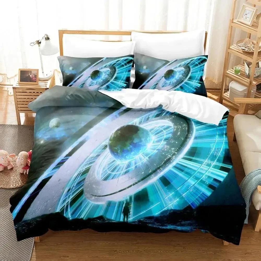 3D Print Sci Fi Structure Bedding Set Duvet Cover Bed Set Quilt Cover Pillowcase Comforter king Queen Size Boys Adult Bedding