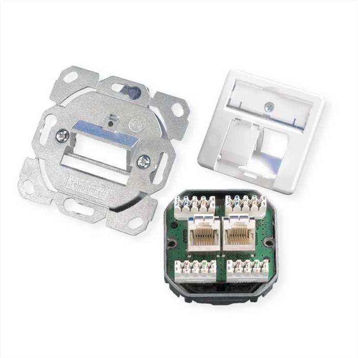 Dose AMJ45 - TELEGÄRTNER - 8/8 K UP/50 CAT.6A - Blanc - Intérieur - 2XRJ45