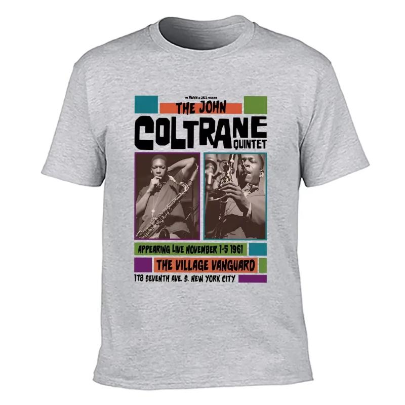 Sommer Neu John Coltrane Quintett Grafik Kurzarm T-Shirt John Coltrane Jazz Rundhals Kurzarm T-Shirt Jazz Fan Geschenk