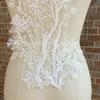 1 Pair 48×18cm Embroidered Lace Trim Large Floral Design Snowflake Lace Decor  DIY Garment Decor