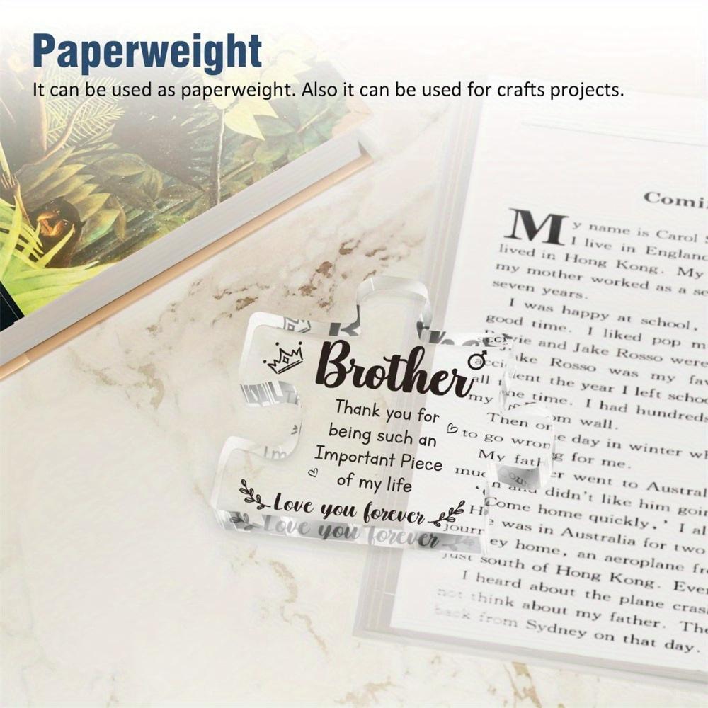 Engraved Brother Acrylic Puzzle. A Delicate Gift from Sister for Christmas, Thanksgiving or Birthday.