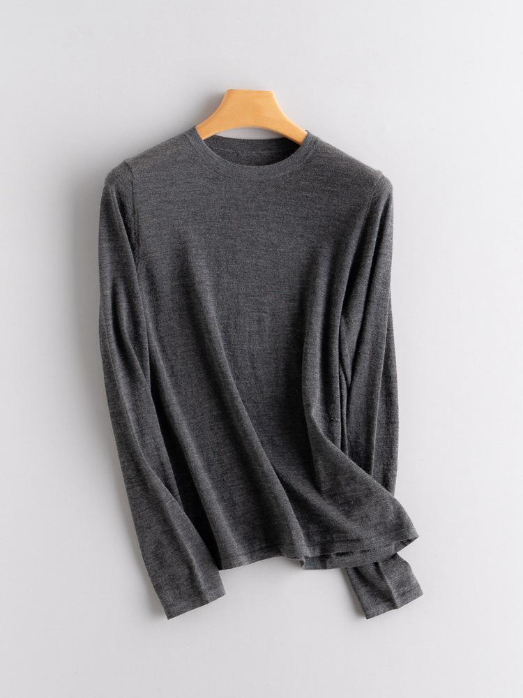 Women's Casual Knitwear: Pure Cashmere Long Sleeve, Round Neck, Loose Style for Autumn and Winter.