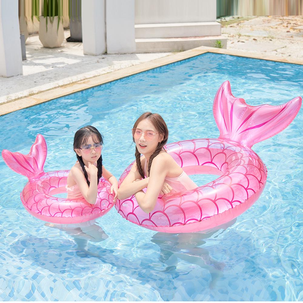 Xiaolü Thickened Mermaid Armpit Float: 110cm Adult Swim Ring with Fishtail Design