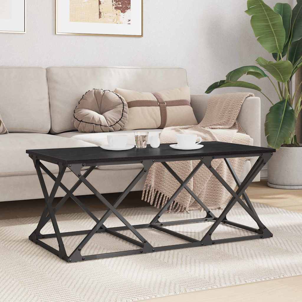 Coffee Table Black Oak Look 100 x 49 x 40 cm Wood Based Panel