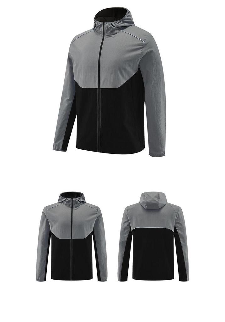 Men's Waterproof Antibacterial Sports Hoodie Jacket for Spring/Autumn - Perfect for Running, Cycling, and Mountaineering