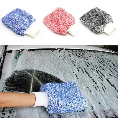 1Pcs Doppelseitige Verdickte Plüsch Auto Reinigung Handschuhe Mikrofaser Saugfähigen Reinigung Korallen Samt Auto Waschen Handschuhe Zum Trocknen Auto waschen