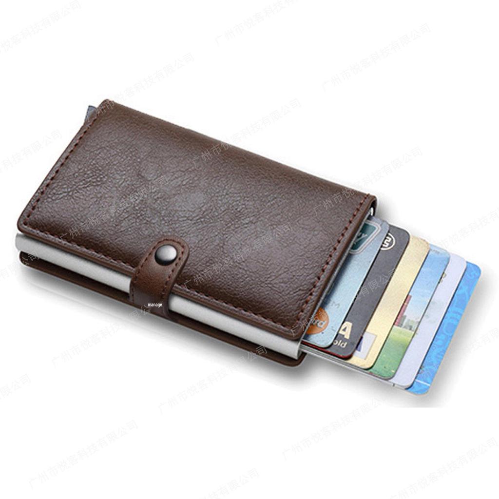 Portofel Metalic RFID Fibră de Carbon Anti-Furt Multi-Card pentru Bărbați