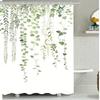 Nordic Small Fresh Green Leaf Shower Curtain Polyester Digital Printing Shower Curtain Bathroom Curtain Decoration