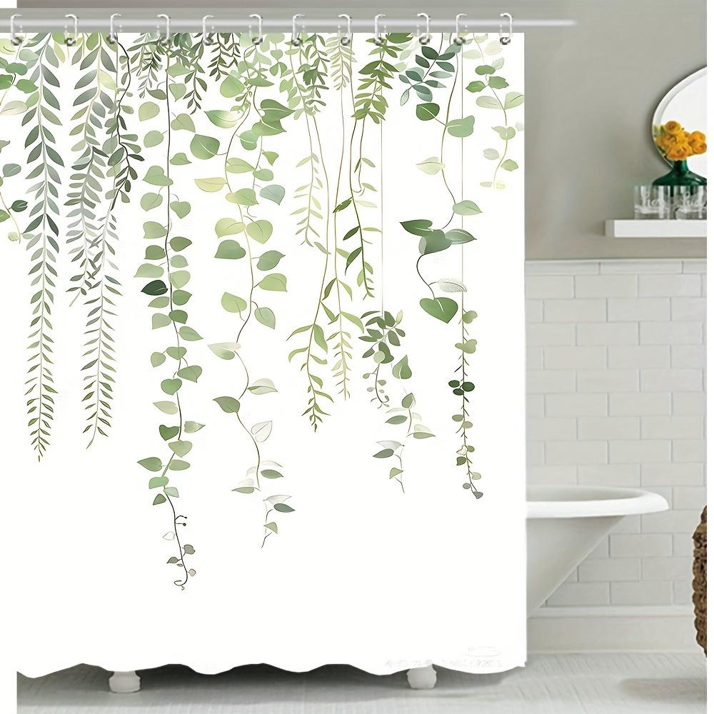 Nordic Small Fresh Green Leaf Shower Curtain Polyester Digital Printing Shower Curtain Bathroom Curtain Decoration