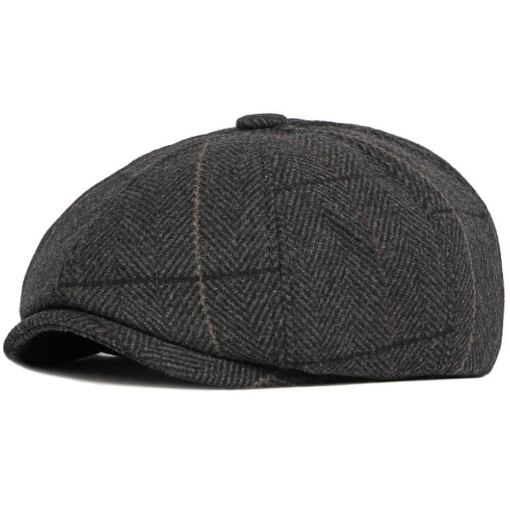 HT4964 Beret Cap Retro Artist Painter Plaid Beret Hat Male Female Ivy Flat Cap Autumn Winter Hat Adjustable Berets for Men Women