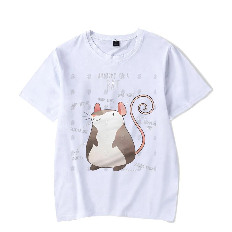 

Топ Мужская Женская Футболка Милый Принт Крысы Короткий Рукав Мужская Футболка Мода Харадзюку Парная Свободный Уличный Стиль Y2K Топы Одежда 4XL
