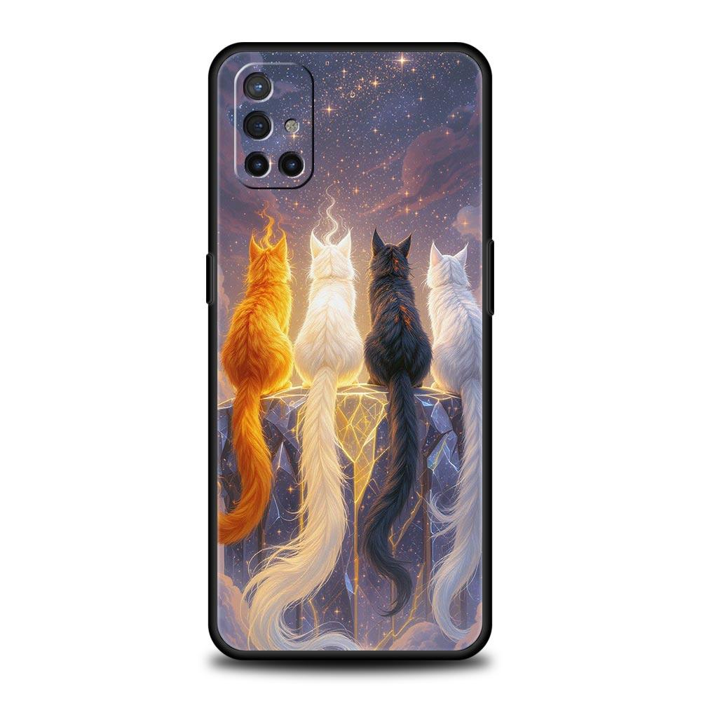 Phone Case For Oneplus 13R 12R 10R 13 12 11 10T Nord N100 N10 Z N30 CE 3 2 2T Pro Lite 5G Soft TPU Cover Animal Cat Tattoo Capas