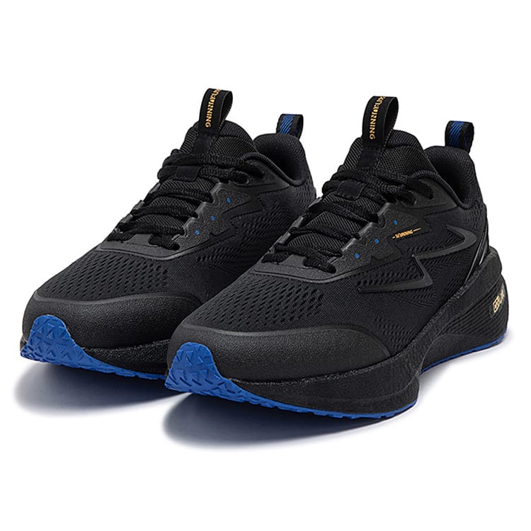 361 Popping Foam Slip Resistant Abrasion Resistant Low Top Casual Running Shoes Men's Obsidian Black Blue 672432246-5