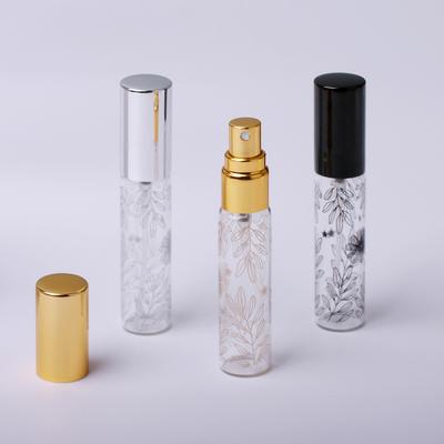 10ml Portable Decorative Pattern Glass Perfume Bottle With Atomizer Empty Cosmetic Mini Refillable Bottles Traveler Parfum Case