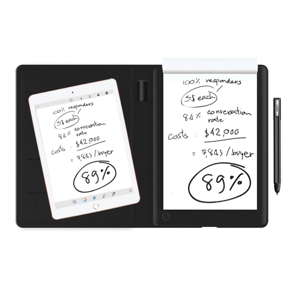 VSON WP9623 Intelligentes Schreibtablett Notizbuch mit 8192-Druckstufen Kugelschreiber 150 Seiten Offline-Speicher Schutzhülle