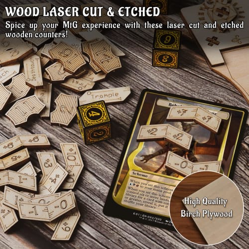 Ability, Loyalty, +1/+1 Counter Set Wood Keyword 194 Piece Set Magic the Gathering MTG Compatible Magic Token