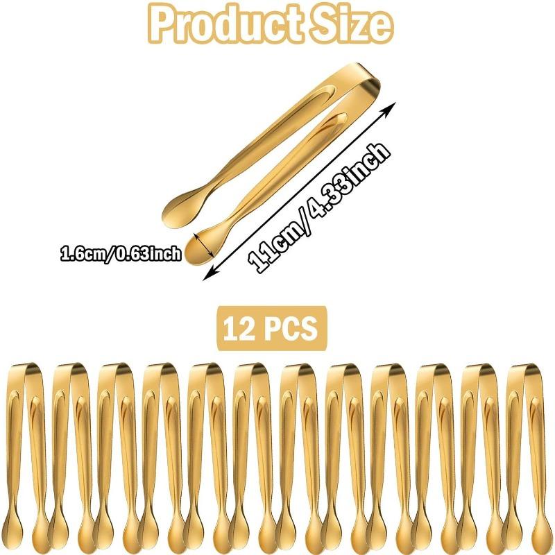 Mini servírovací kleště, 304 nerezová ocel malé kleště na předkrmy, 11cm kleště na led kleště na cukr na předkrmy dezerty kbelík na led, čajový dýchánek, kávový bar