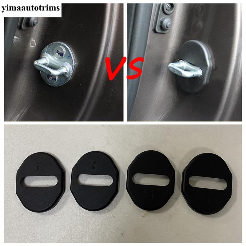 4Pcs Car Door Lock Buckle Plastic Protective Cover Kit Accessories For Mitsubishi Outlander / Pajero Sport / ASX 2013 -