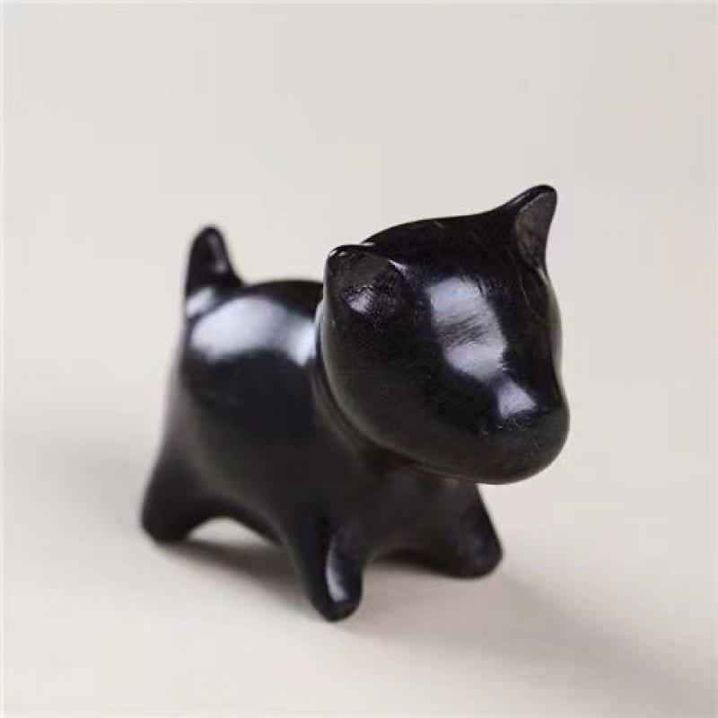 Zodiac Dog Ornament - Creative Green Sandalwood & Ebony Wood, Cute Puppy Design, Perfect Gift for Men and Women’s Home Decor