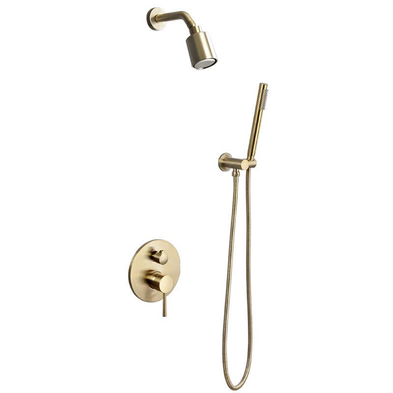 Bathroom Shower Set In Wall Brushed Gold Rainfall Shower Mixer, Cold & Hot Brass Bath and Shower Mixer Tap Brass Bathroom Faucet