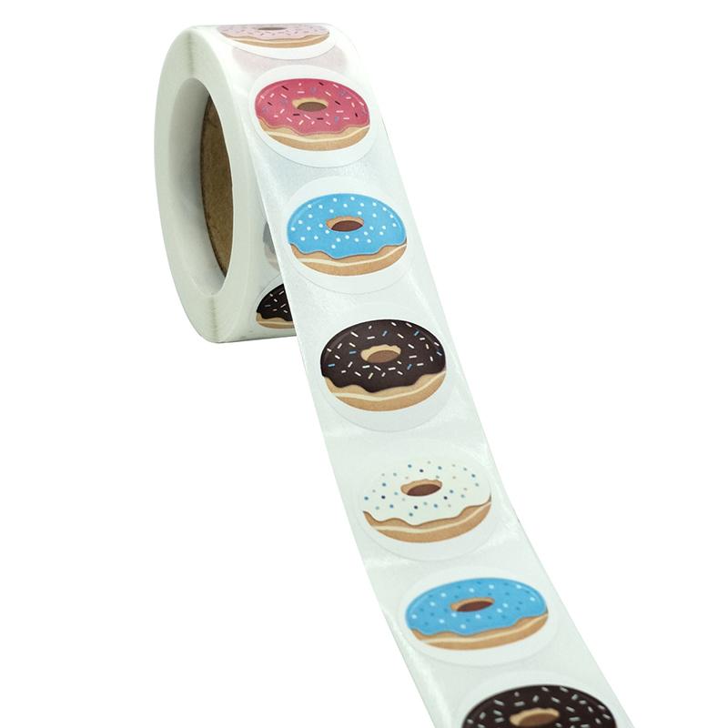 500Pcs Thank You Stickers Gifts Card Box Package Sealing Labels Donuts Stickers