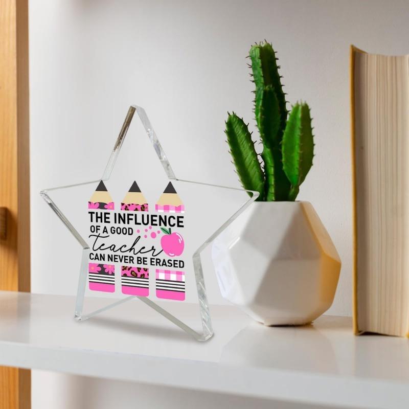 "Influence Teacher" Acrylic Desk Decor - Appreciation Gift for Educators