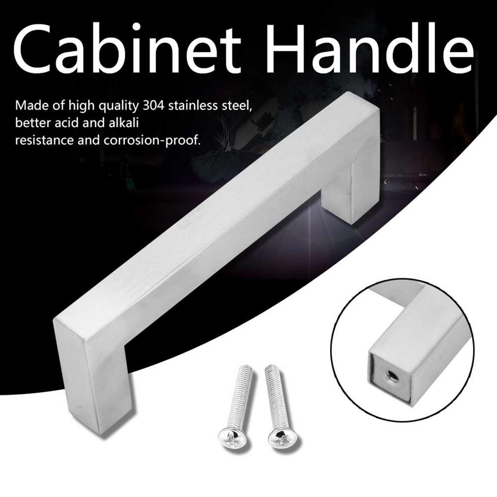 Maniglia Argentata per Armadietto in Acciaio Inossidabile 304 da 12 mm Semplice Accessorio per Ante di Mobili(108mm)