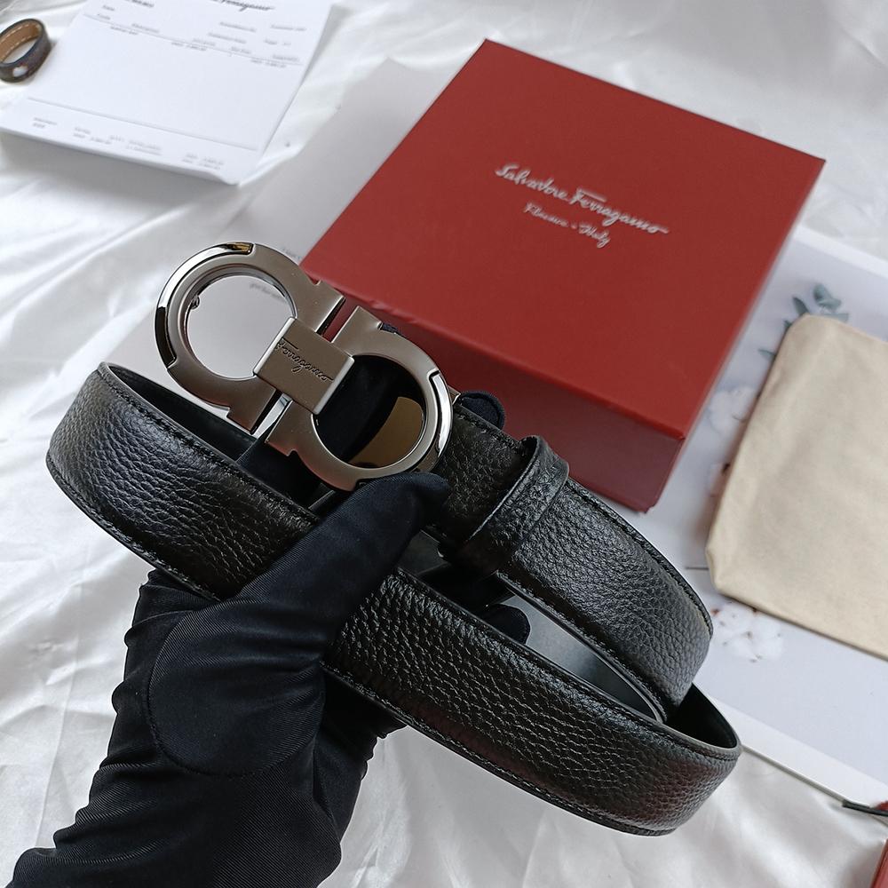 Salvatore Ferragamo 3,5cm Pánský pásek Luxusní značka Designový pásek Oblek Džíny Formální Značkový Dárková krabička