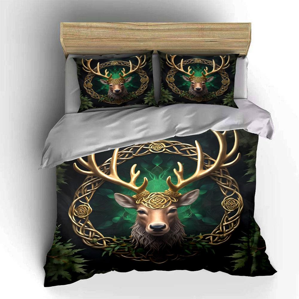 Elegant Deer Three-Piece Art Set Kid'S And Adults' Bedroom Decor, Exquisite Three-Piece Bedding Set Gift