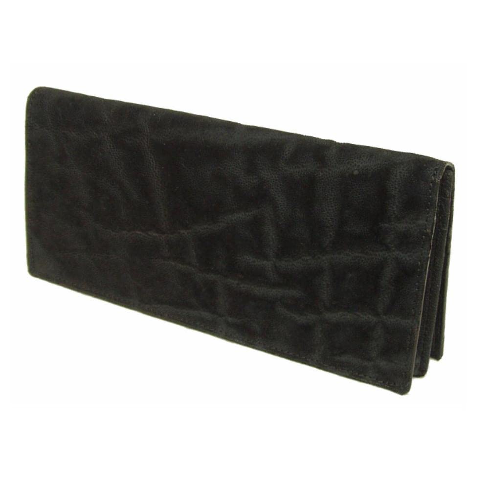 Santa Maria Herren Langbörse, Seltenes Leder Elefantenmuster, Mattes Schwarz auf einer Seite